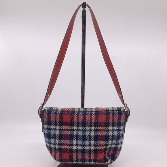 Vintage Y2K Coach Holiday Plaid Wool Mini Bag - Picture 3 of 17